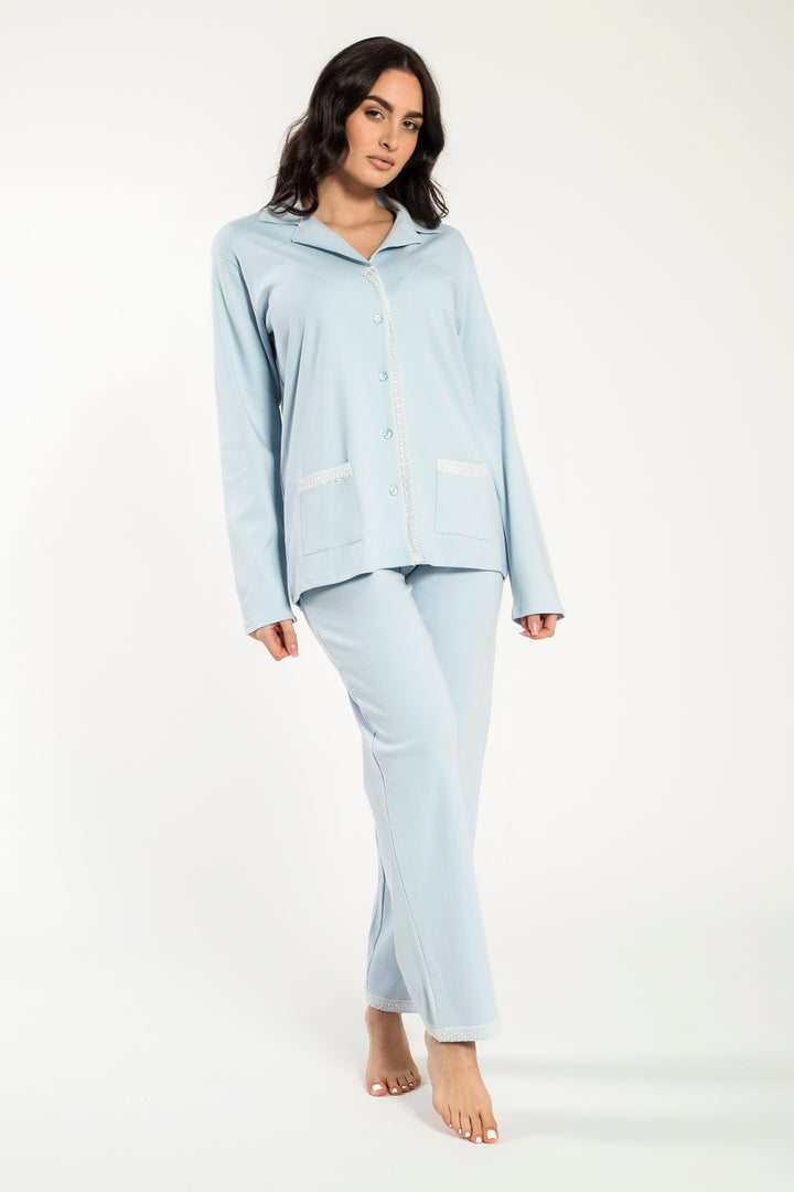 Pigiama Donna Interlock Aperto Esmeralda