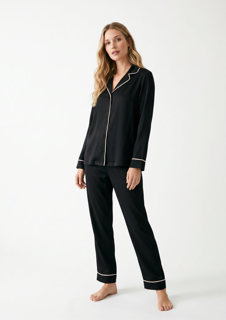 Pigiama donna aperto in Milk Silk CHERIE