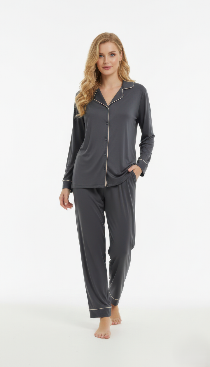 Pigiama donna aperto in Milk Silk CHERIE