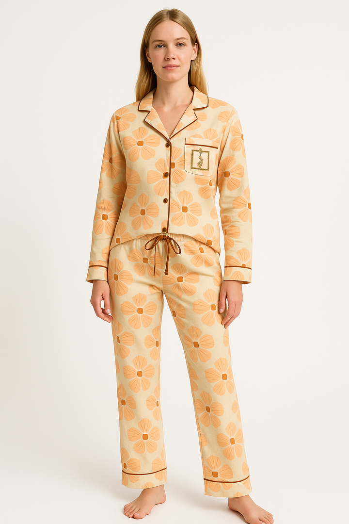 PIGIAMA DONNA MANICA LUNGA APERTO HANA