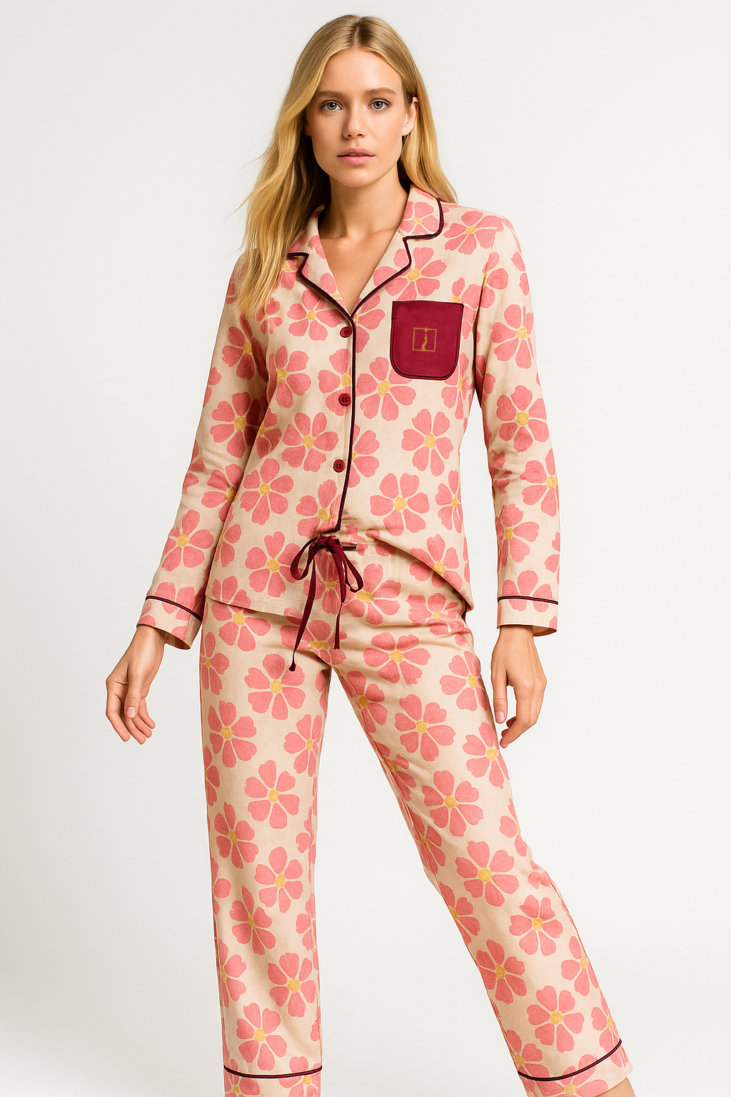 PIGIAMA DONNA MANICA LUNGA APERTO HANA