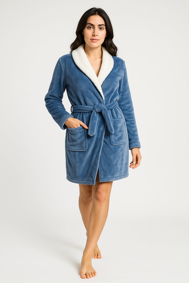 Vestaglia Donna Flannel Sciallata C/Sherpa Farah