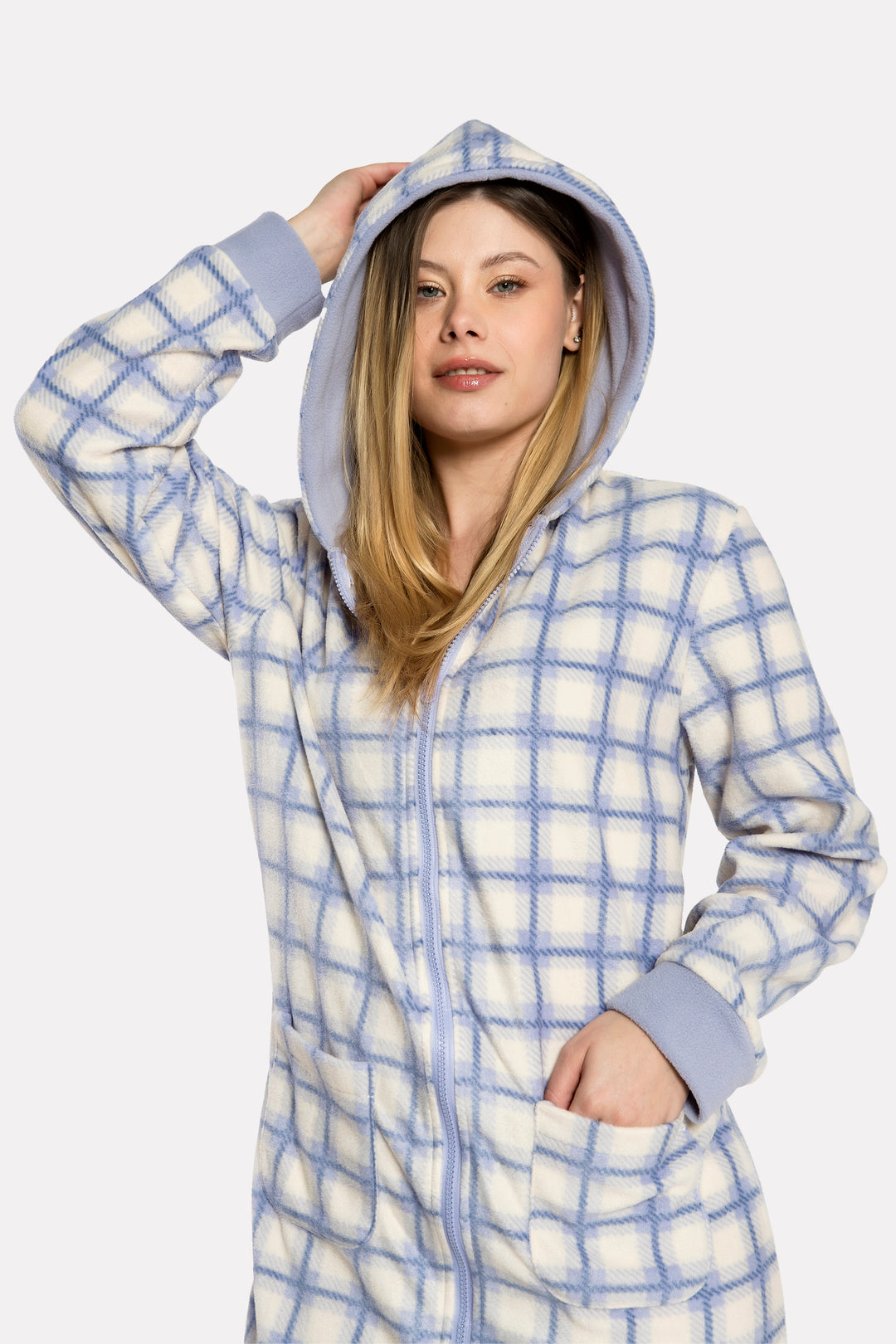 Vestaglia Donna Micropile C/Zip Blanca