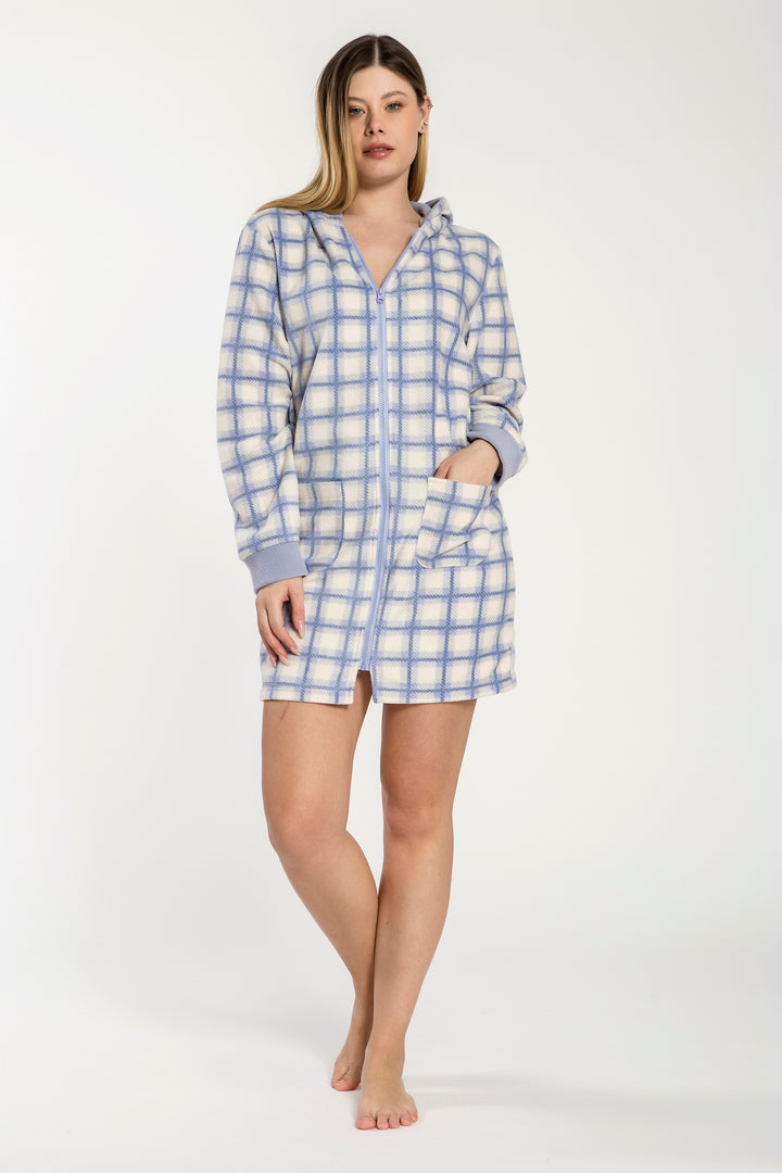 Vestaglia Donna Micropile C/Zip Blanca