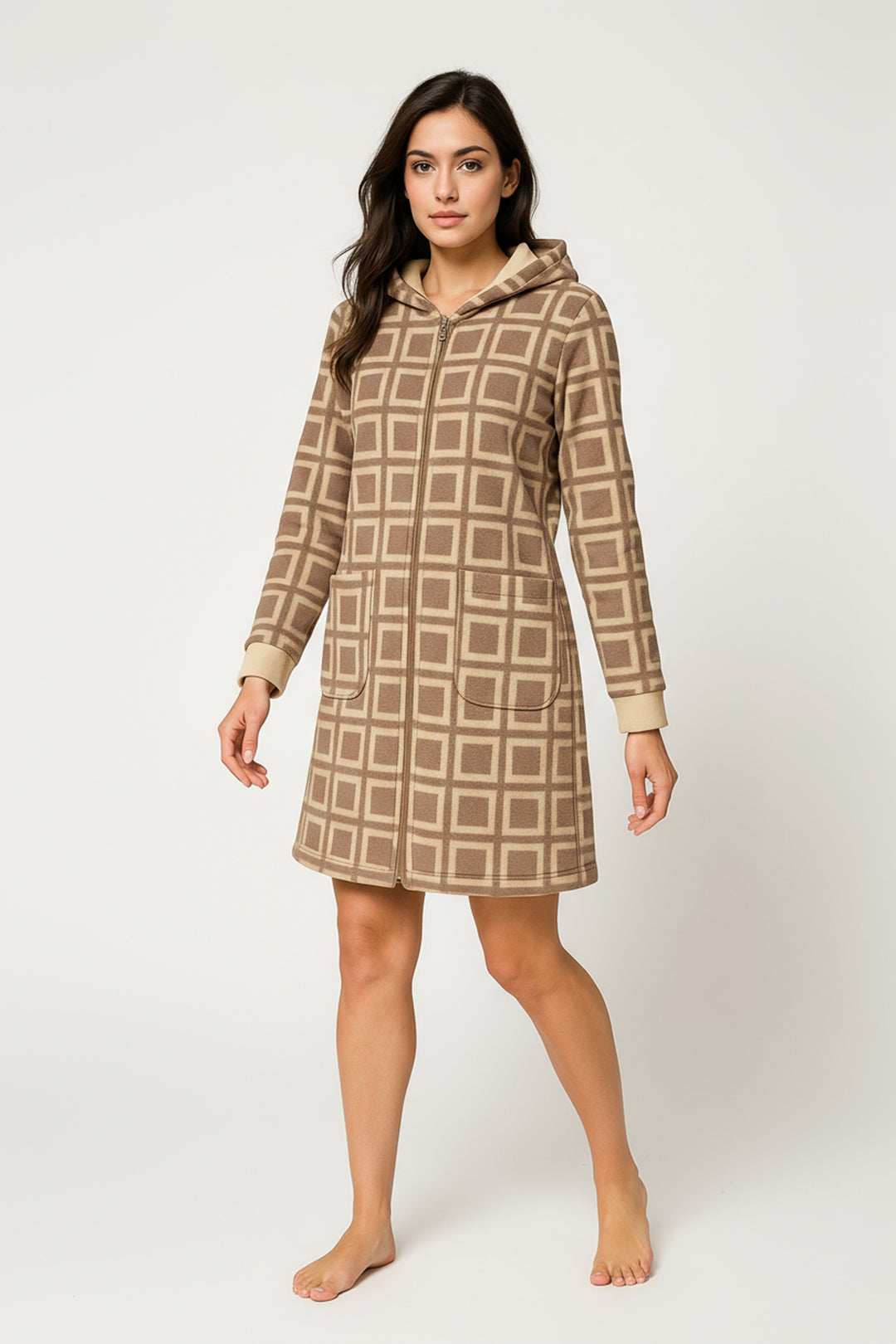 Vestaglia Donna Micropile C/Zip Blanca