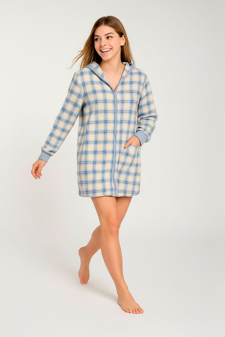 Vestaglia  Bimba Micropile C/Zip Blanca