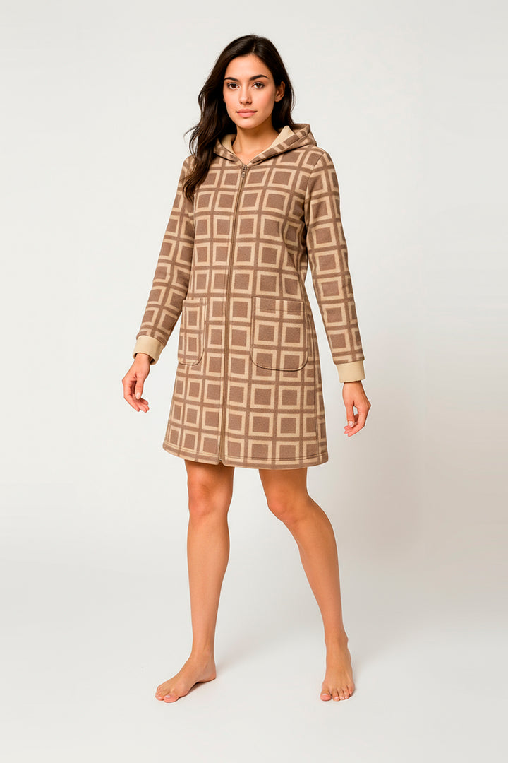 Vestaglia  Calibrata Micropile C/Zip  Blanca