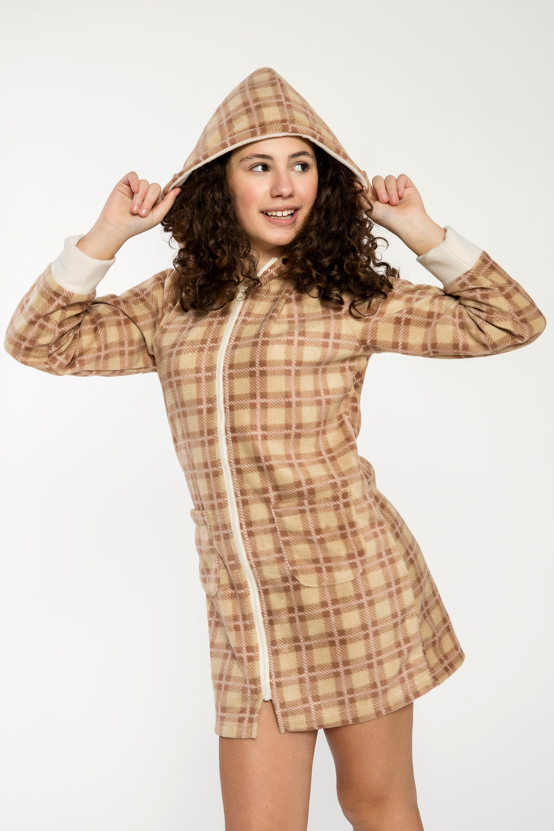 Vestaglia  Ragazza Micropile C/Zip Blanca