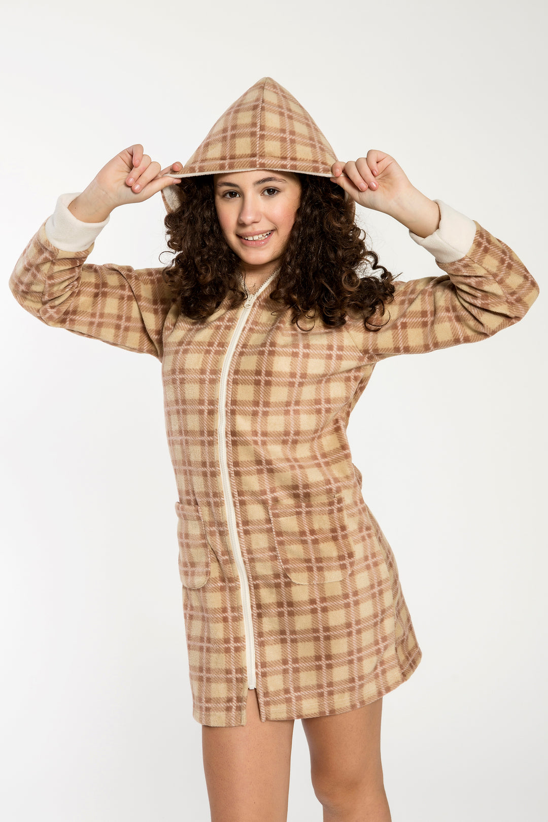 Vestaglia  Ragazza Micropile C/Zip Blanca