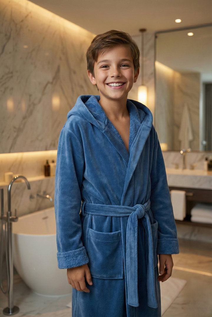 Accappatoio bambino microspugna 100% cotone OLIMPIA